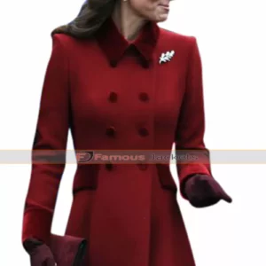 Royal Princess Kate Middleton Red Trench Coat