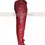 Kylie Jenner Parker Burgundy Leather Zip Pants