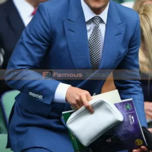 Bear Grylls Blue Suit at Wimbledon 2015