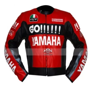 Yamaha Red and Black Motorcycle Leather Jacket