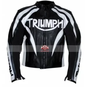 Triumph Viper Paddock Black & White Motorcycle Jacket
