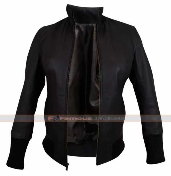 Emma Swan Brown Bomber Lambskin Leather Jacket