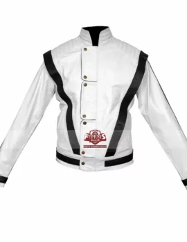 Michael Jackson White Thriller Leather Jacket Costume