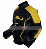 Superman Smallville Yellow Stripes Black Leather Jacket