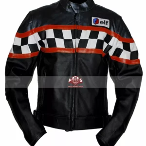 Triumph Black Biker Leather Jacket for Sale