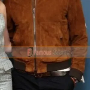 Aloha Premiere Bradley Cooper Brown Bomber Suede Leather Jacket