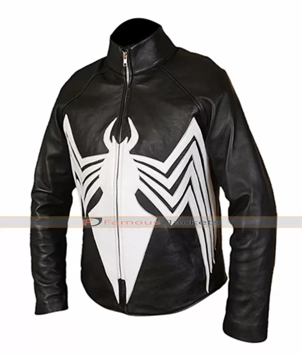 Tom Hardy Venom Eddie Broke Black Leather Jacket