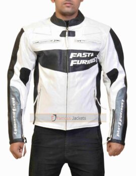 Fast And Furious 7 Premiere Vin Diesel White Leather Jacket