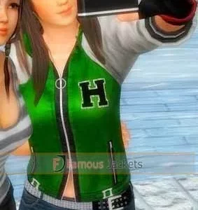 Dead or Alive 5 Ultimate Green Bomber Hitomi Jacket Costume Sale