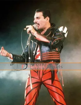 Sydney Concert Freddie Mercury Biker Red And Black Jacket