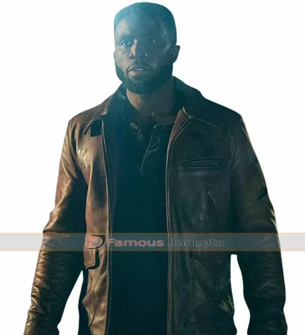 Dmitri The First Purge Y'lan Noel Brown Leather Jacket