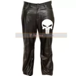 Punisher Skull Tactical Black Leather Pants
