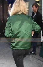 Ellie Goulding Emerald Green Bomber Satin Jacket