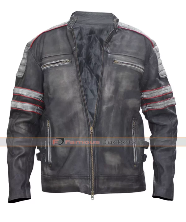 Vintage Retro Motorcycle Leather Jacket