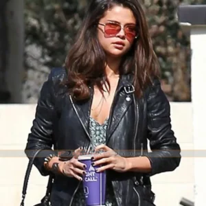 Selena Gomez Black Leather Jacket