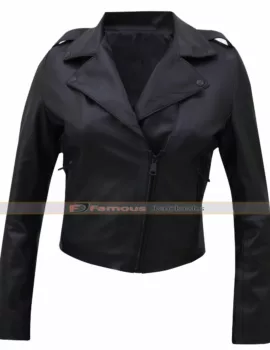 Kim Kardashian Valentino Black Leather Jacket