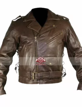 Men’s Vintage Brown Leather Motorcycle Jacket