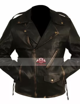Heavy Duty Motorcycle (Brando) Black Distressed Jacket