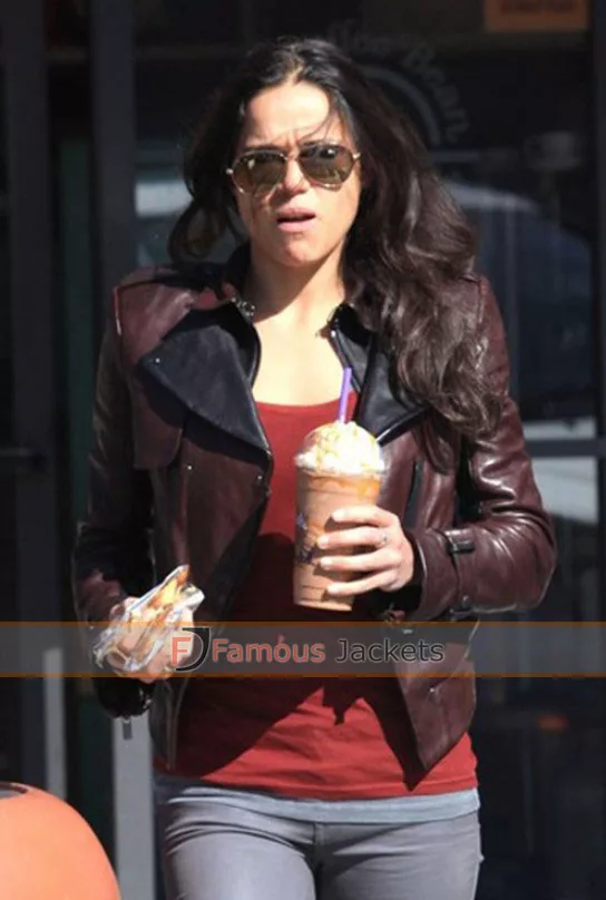 Michelle Rodriguez Actress BIker Leather Jacket