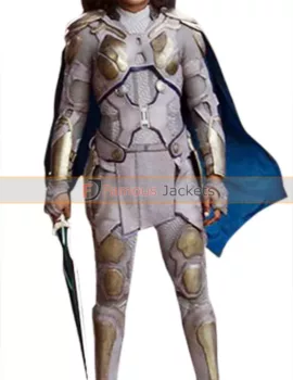 Avengers Infinity War Tessa Thompson Grey Leather Costume jacket